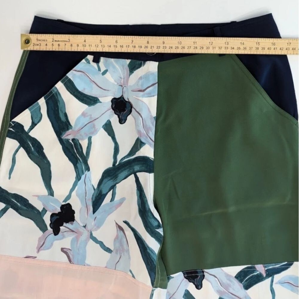 Tory Burch 100% Silk Floral Wide-Leg Cargo Patchwork Trousers Pants Size 6 - Picture 13 of 16